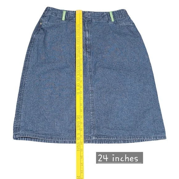 Vintage NORTHCREST Denim Skirt Womens Size 10 Blue Knee Length Minimalist 90s - Picture 10 of 10